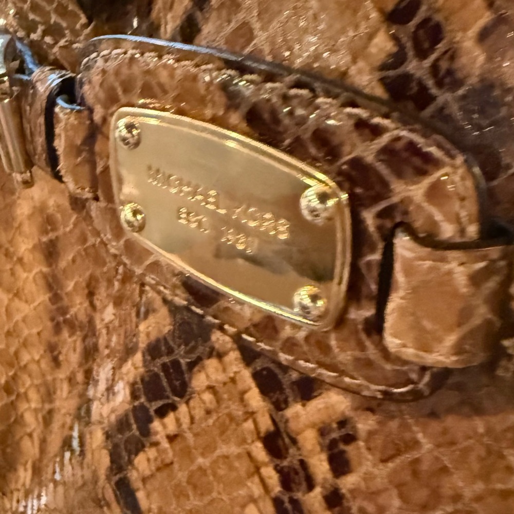 MICHAEL Michael Kors Hamilton Python-Embossed Lea… - image 4